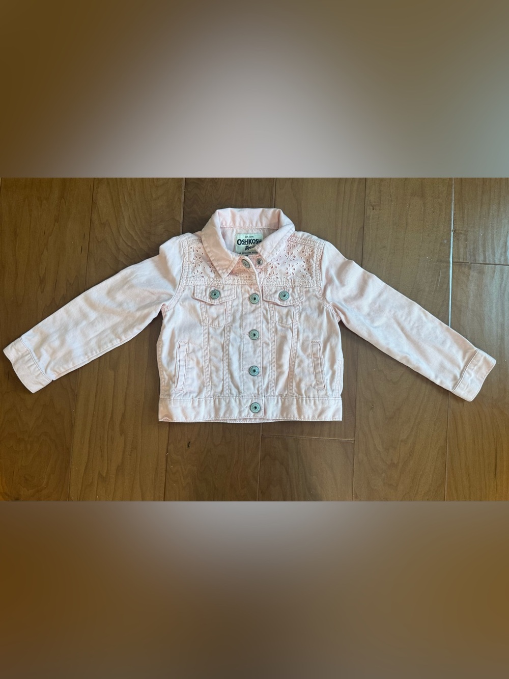 OshKosh B'gosh Light Pink Eyelet Denim Jacket